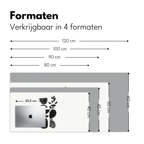 Japandi - Zwart - Abstract Muismat XXL klein -sfeer5