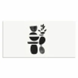 Japandi - Zwart - Abstract Muismat XXL klein -3d_leeg