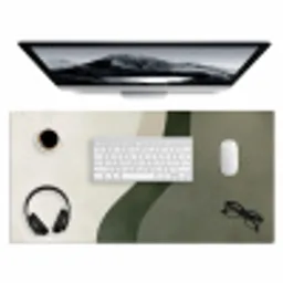 Japandi - Groen - Abstract - Modern Muismat XXL klein -3d