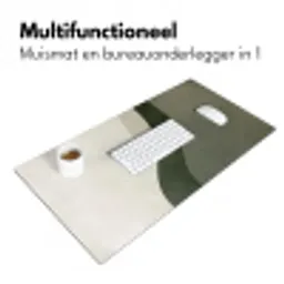 Japandi - Groen - Abstract - Modern Muismat XXL klein -sfeer4