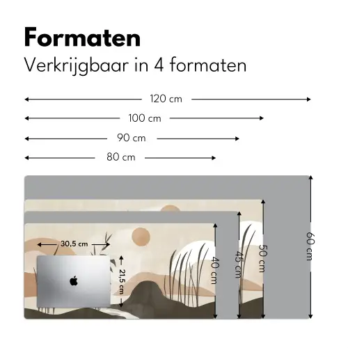 Japandi - Landschap - Beige Muismat XXL klein -sfeer5