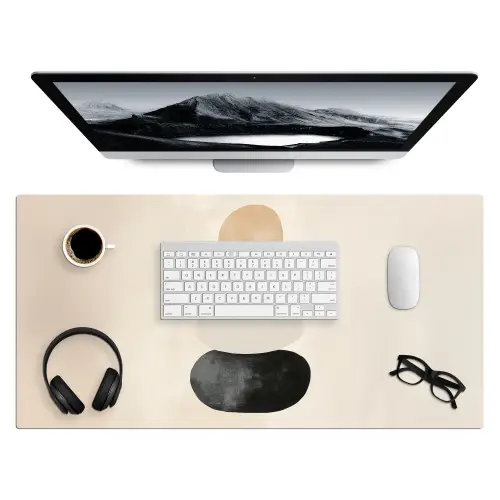 Japandi - Wabi sabi - Beige Muismat XXL klein -3d