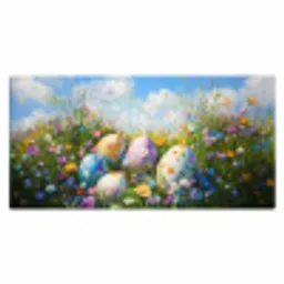 Grasveld - Eieren - Bloemen Muismat XXL klein -3d_leeg