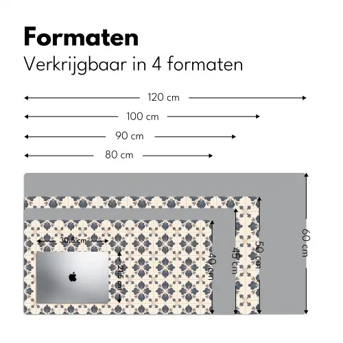 Bladvorm - Klassiek - Kleurrijk Muismat XXL klein 681 -sfeer5