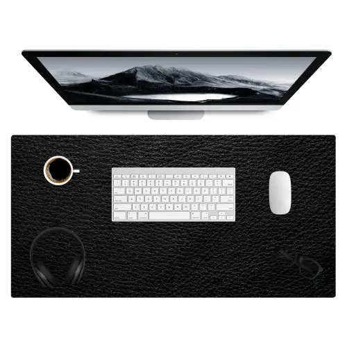 leer-lederlook-zwart-grijs-print Muismat XXL klein -3d