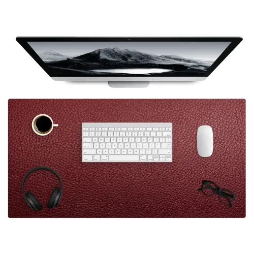 leer-lederlook-rood-licht Muismat XXL klein -3d