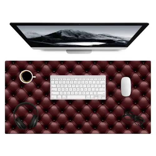 Leer - Patroon - Bordeaux Muismat XXL klein 681 -3d