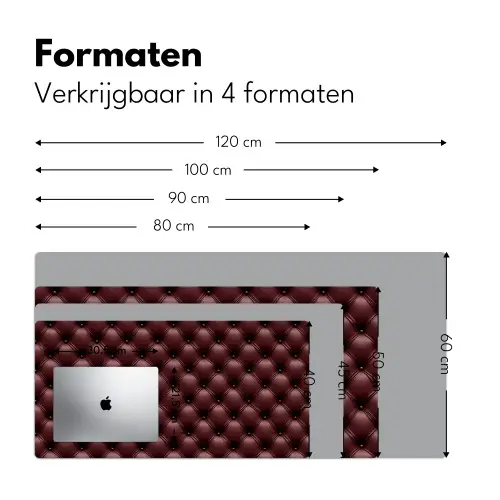 Leer - Patroon - Bordeaux Muismat XXL klein 681 -sfeer5