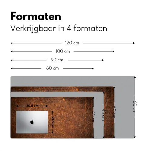 leer-structuur-bruin-oranje Muismat XXL klein -sfeer5