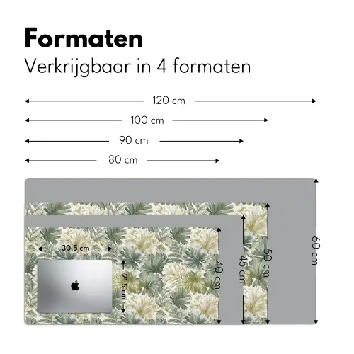 Bladeren - Botanisch - Groen Muismat XXL klein 681 -sfeer5