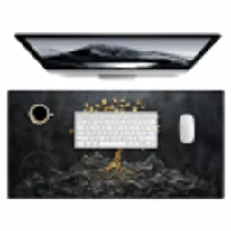 Bladeren - Goud - Boom - Rots Muismat XXL klein -3d