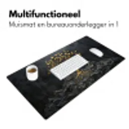 Bladeren - Goud - Boom - Rots Muismat XXL klein -sfeer4