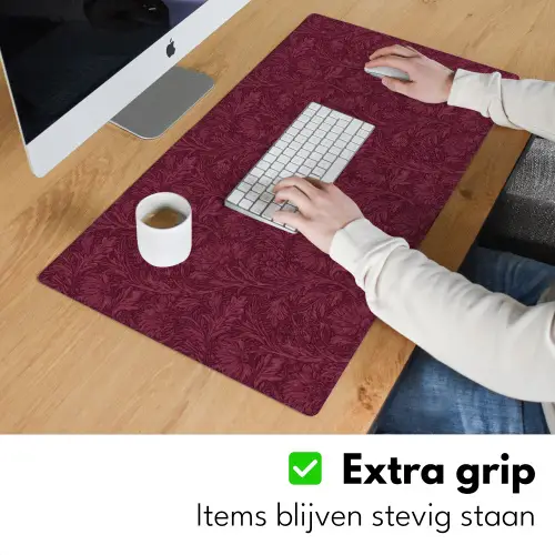 Bladeren - Patroon - Paars Muismat XXL klein 681 -sfeer3