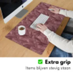 Bladeren - Patroon - Paars Muismat XXL klein 681 -sfeer3
