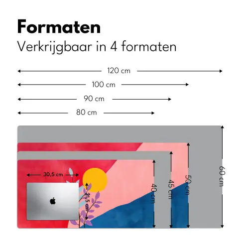 Bladeren - Zon - Abstracte vormen Muismat XXL klein -sfeer5