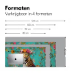Luipaard - Bloemen - Kroon Muismat XXL klein -sfeer5