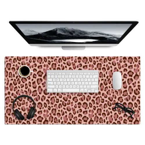 Luipaard - Patroon - Roze Muismat XXL klein 681 -3d