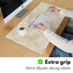Lichtbeige - Marmer - Aders Muismat XXL klein 681 -sfeer3