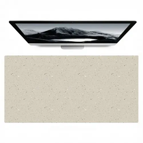 Lichtbeige - Terrazzo - Grijs Muismat XXL klein 681 -zzz3d