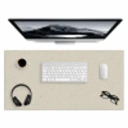 Lichtbeige - Terrazzo - Grijs Muismat XXL klein 681 -3d