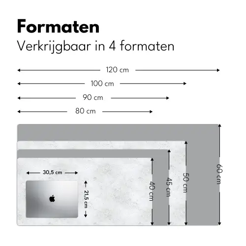 Lichtgrijs - Betonstructuur - Subtiel Muismat XXL klein 681 -sfeer5