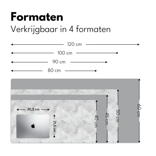 Lichtgrijs - Ruw - Subtiel Muismat XXL klein 681 -sfeer5