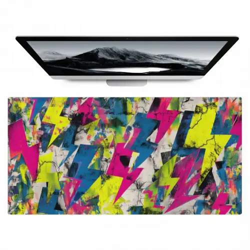Bliksemschichten - Patroon - Marmer - Kleuren Muismat XXL klein -zzz3d