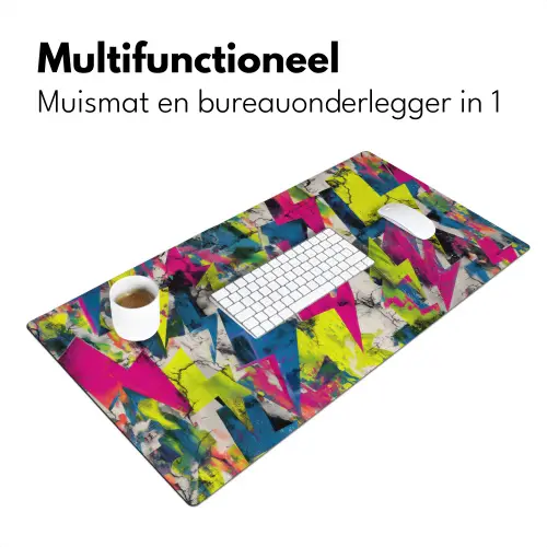 Bliksemschichten - Patroon - Marmer - Kleuren Muismat XXL klein -sfeer4
