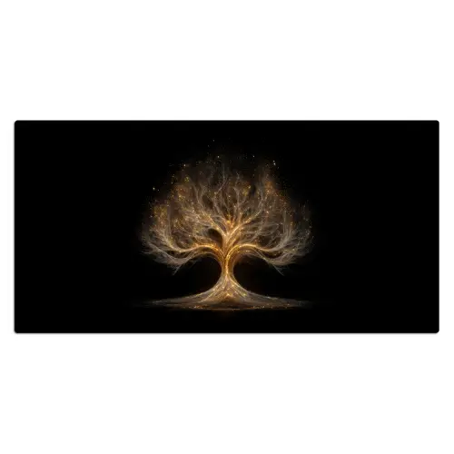 Lichtjes - Boom - Abstract - Zwart Muismat XXL klein -3d_leeg