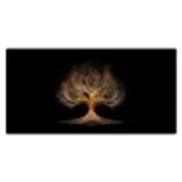 Lichtjes - Boom - Abstract - Zwart Muismat XXL klein -3d_leeg