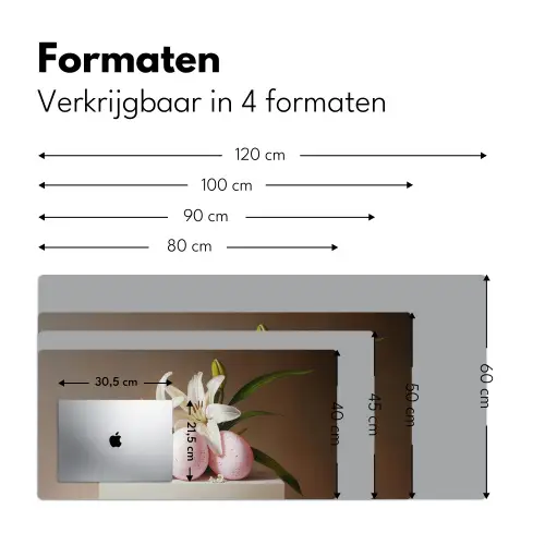 Lelies - Eieren - Pasen Muismat XXL klein -sfeer5