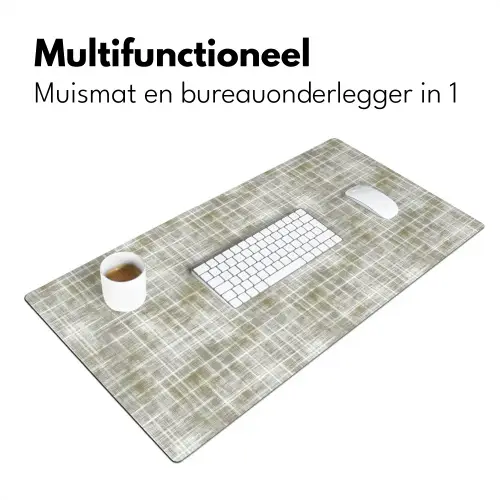 Linnen - Patroon - Groen Muismat XXL klein 681 -sfeer4