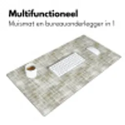 Linnen - Patroon - Groen Muismat XXL klein 681 -sfeer4