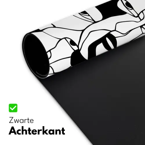 Lijnen - Gezichten - Zwart - Wit Muismat XXL klein 681 -sfeer2