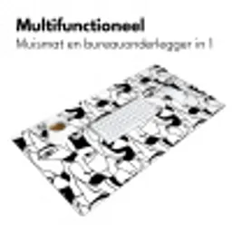 Lijnen - Gezichten - Zwart - Wit Muismat XXL klein 681 -sfeer4