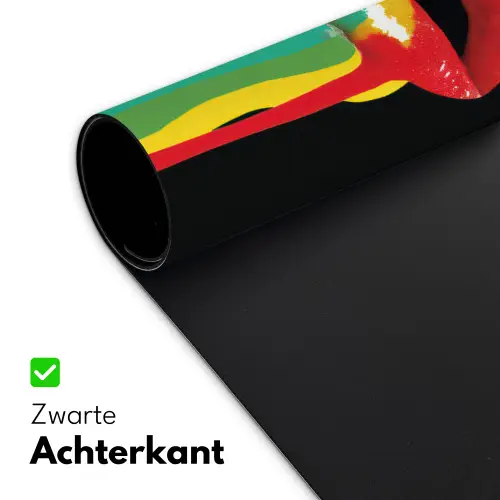 Lippen - Kleuren - Zwart Muismat XXL klein -sfeer2