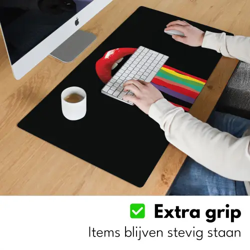 Lippen - Kleuren - Zwart Muismat XXL klein -sfeer3