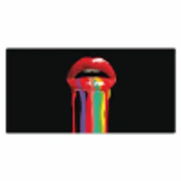 Lippen - Kleuren - Zwart Muismat XXL klein -3d_leeg