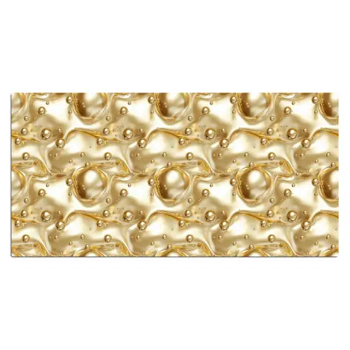 Vloeibaar - Druppels - Goud Muismat XXL klein 681 -3d_leeg