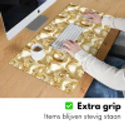 Vloeibaar - Druppels - Goud Muismat XXL klein 681 -sfeer3