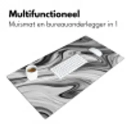 Marmer - Patronen - Grijs - Marmerlook - Zwart Muismat XXL klein -sfeer4