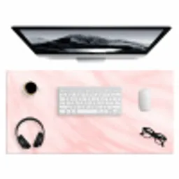 Marmer - Roze - Wit - Luxe - Marmerlook Muismat XXL klein -3d