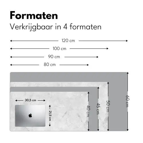 Marmer - Textuur - Grijs - Marmerlook Muismat XXL klein -sfeer5