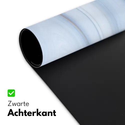 Marmer - Golf - Blauw - Patronen - Marmerlook - Pastel Muismat XXL klein -sfeer2