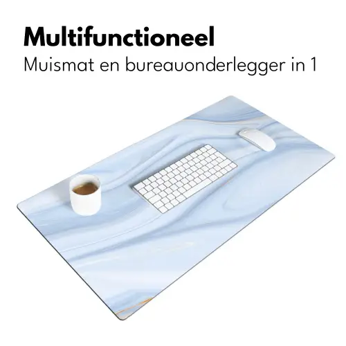 Marmer - Golf - Blauw - Patronen - Marmerlook - Pastel Muismat XXL klein -sfeer4