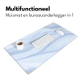 Marmer - Golf - Blauw - Patronen - Marmerlook - Pastel Muismat XXL klein -sfeer4