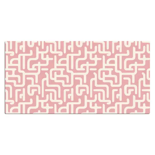 Doolhofpatroon - Roze - Wit - Abstract Muismat XXL klein 681 -3d_leeg