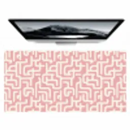 Doolhofpatroon - Roze - Wit - Abstract Muismat XXL klein 681 -zzz3d