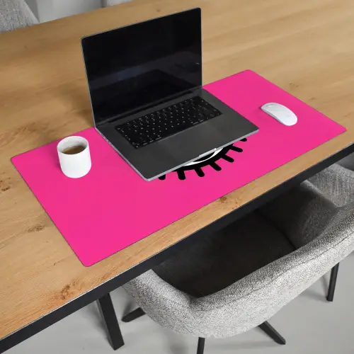 Minimalistisch - Oog - Roze Muismat XXL klein -sfeer1