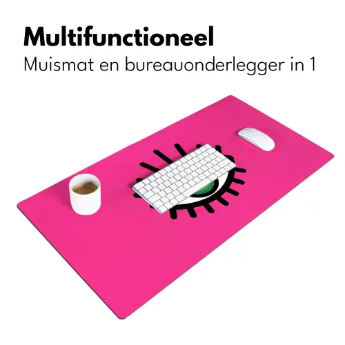 Minimalistisch - Oog - Roze Muismat XXL klein -sfeer4